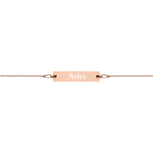 Load image into Gallery viewer, Aries Engraved Bar Chain Bracelet