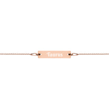 Load image into Gallery viewer, Taurus Engraved Bar Chain Bracelet