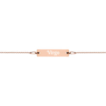 Load image into Gallery viewer, Virgo Engraved Bar Chain Bracelet