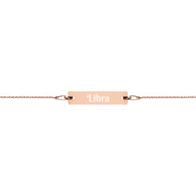 Load image into Gallery viewer, Libra Engraved Bar Chain Bracelet