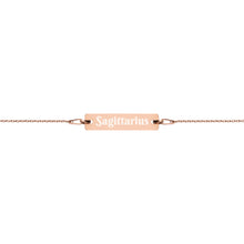 Load image into Gallery viewer, Sagittarius Engraved Bar Chain Bracelet