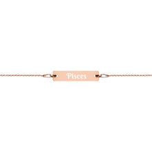 Load image into Gallery viewer, Pisces Engraved Bar Chain Bracelet