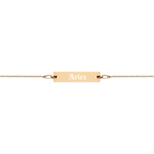 Load image into Gallery viewer, Aries Engraved Bar Chain Bracelet