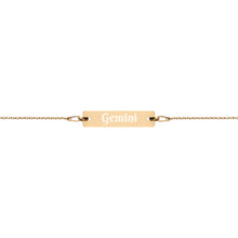 Load image into Gallery viewer, Gemini Engraved Bar Chain Bracelet