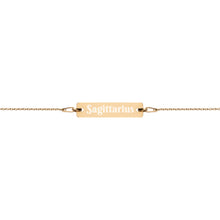 Load image into Gallery viewer, Sagittarius Engraved Bar Chain Bracelet