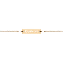Load image into Gallery viewer, Capricorn Engraved Bar Chain Bracelet