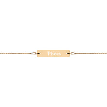 Load image into Gallery viewer, Pisces Engraved Bar Chain Bracelet
