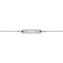 Load image into Gallery viewer, Aries Engraved Bar Chain Bracelet