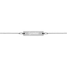 Load image into Gallery viewer, Gemini Engraved Bar Chain Bracelet