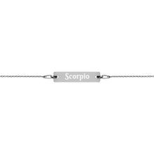 Load image into Gallery viewer, Scorpio Engraved Bar Chain Bracelet