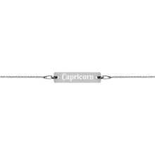 Load image into Gallery viewer, Capricorn Engraved Bar Chain Bracelet