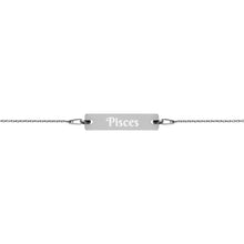 Load image into Gallery viewer, Pisces Engraved Bar Chain Bracelet