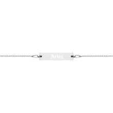 Load image into Gallery viewer, Aries Engraved Bar Chain Bracelet