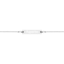 Load image into Gallery viewer, Aquarius Engraved Bar Chain Bracelet