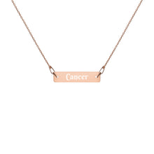 Load image into Gallery viewer, Cancer Engraved Bar Chain Necklace