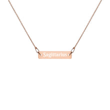 Load image into Gallery viewer, Sagittarius Engraved Bar Chain Necklace