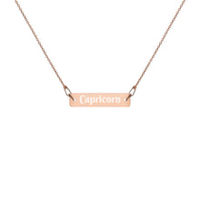 Load image into Gallery viewer, Capricorn Engraved Bar Chain Necklace