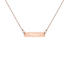 Load image into Gallery viewer, Pisces Engraved Bar Chain Necklace