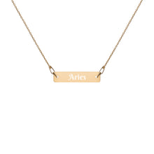 Load image into Gallery viewer, Aries - Engraved Silver Bar Chain Necklace