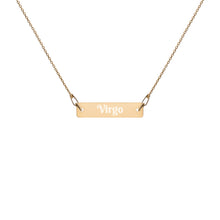 Load image into Gallery viewer, Virgo Engraved Bar Chain Necklace