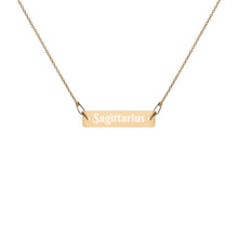 Load image into Gallery viewer, Sagittarius Engraved Bar Chain Necklace