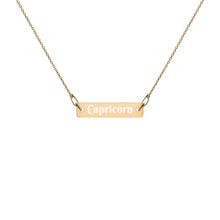 Load image into Gallery viewer, Capricorn Engraved Bar Chain Necklace