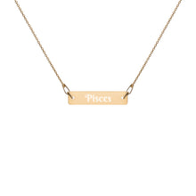 Load image into Gallery viewer, Pisces Engraved Bar Chain Necklace