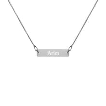 Load image into Gallery viewer, Aries - Engraved Silver Bar Chain Necklace