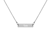 Load image into Gallery viewer, Leo Engraved Bar Chain Necklace