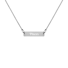 Load image into Gallery viewer, Pisces Engraved Bar Chain Necklace