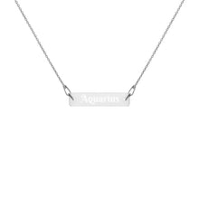 Load image into Gallery viewer, Aquarius Engraved Bar Chain Necklace