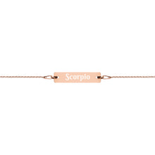 Load image into Gallery viewer, Scorpio Engraved Bar Chain Bracelet
