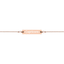 Load image into Gallery viewer, Capricorn Engraved Bar Chain Bracelet
