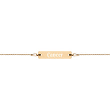 Load image into Gallery viewer, Cancer Engraved Bar Chain Bracelet
