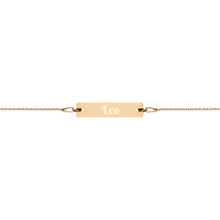 Load image into Gallery viewer, Leo Engraved Bar Chain Bracelet
