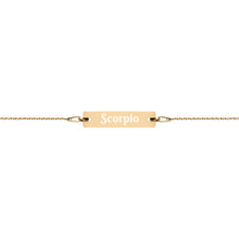 Load image into Gallery viewer, Scorpio Engraved Bar Chain Bracelet
