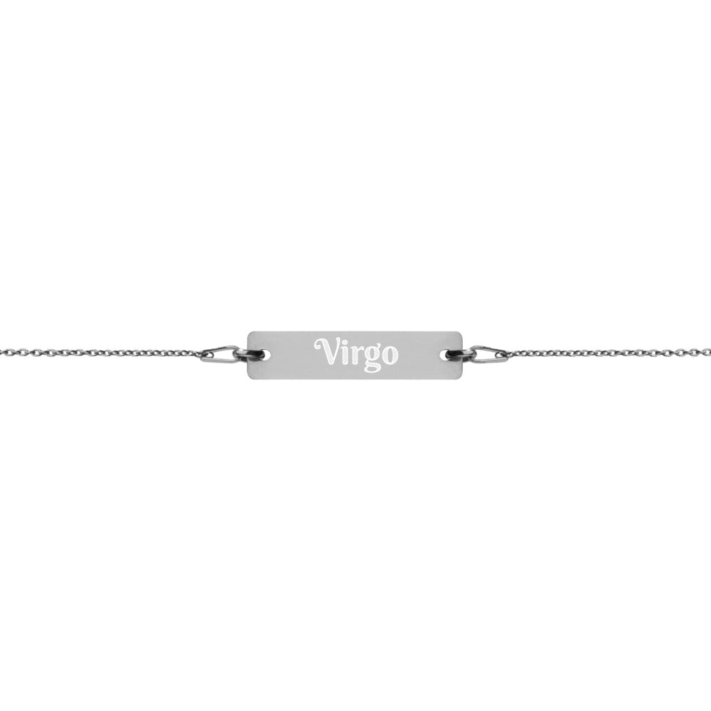 Virgo Engraved Bar Chain Bracelet