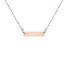 Load image into Gallery viewer, Cancer Engraved Bar Chain Necklace
