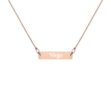 Load image into Gallery viewer, Virgo Engraved Bar Chain Necklace
