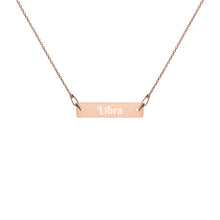 Load image into Gallery viewer, Libra Engraved Bar Chain Necklace
