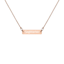 Load image into Gallery viewer, Sagittarius Engraved Bar Chain Necklace
