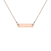 Load image into Gallery viewer, Capricorn Engraved Bar Chain Necklace
