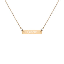 Load image into Gallery viewer, Cancer Engraved Bar Chain Necklace
