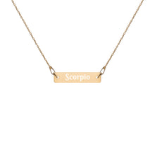 Load image into Gallery viewer, Scorpio Engraved Bar Chain Necklace
