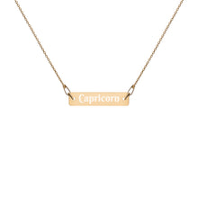 Load image into Gallery viewer, Capricorn Engraved Bar Chain Necklace
