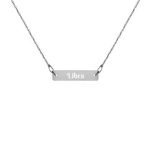 Load image into Gallery viewer, Libra Engraved Bar Chain Necklace
