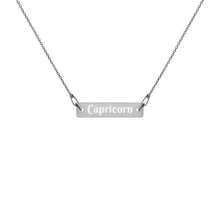 Load image into Gallery viewer, Capricorn Engraved Bar Chain Necklace
