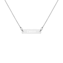 Load image into Gallery viewer, Cancer Engraved Bar Chain Necklace
