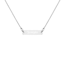 Load image into Gallery viewer, Scorpio Engraved Bar Chain Necklace
