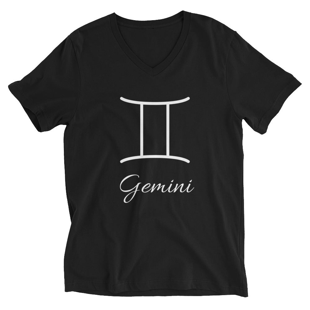 Gemini - Black Classic Unisex V-Neck T-Shirt